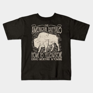 American Buffalo Home To Yellowstone Kids T-Shirt